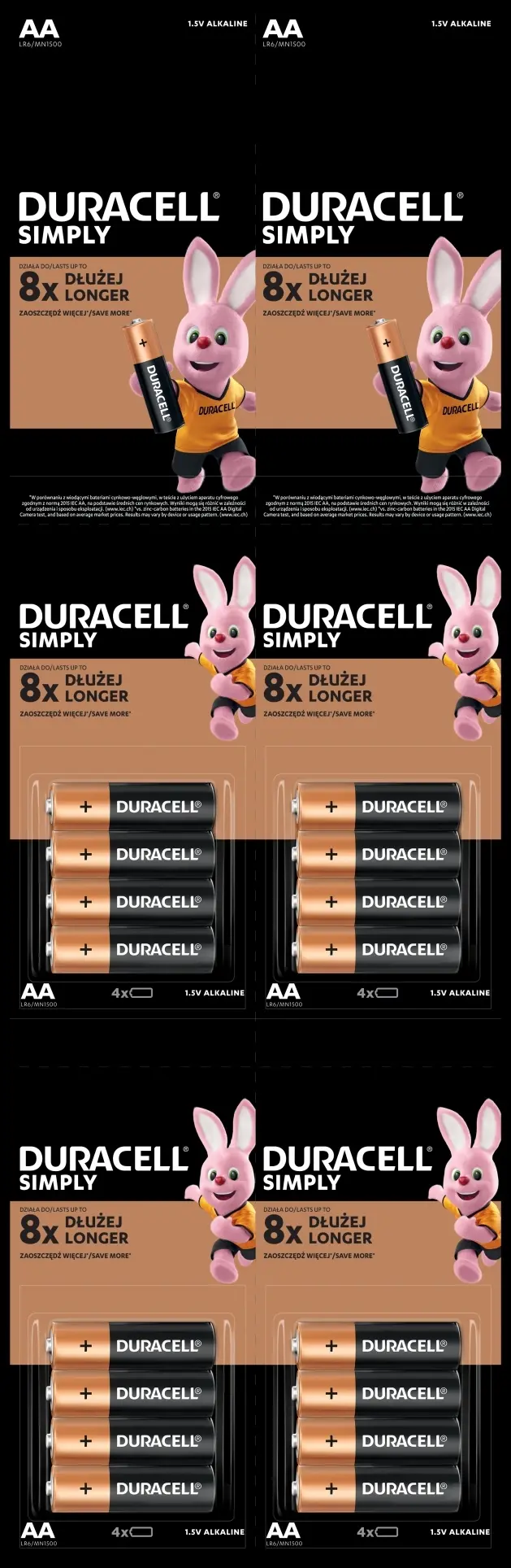 Baterie Duracell LR6 Aa Hbdc 16SZT - Zabawki