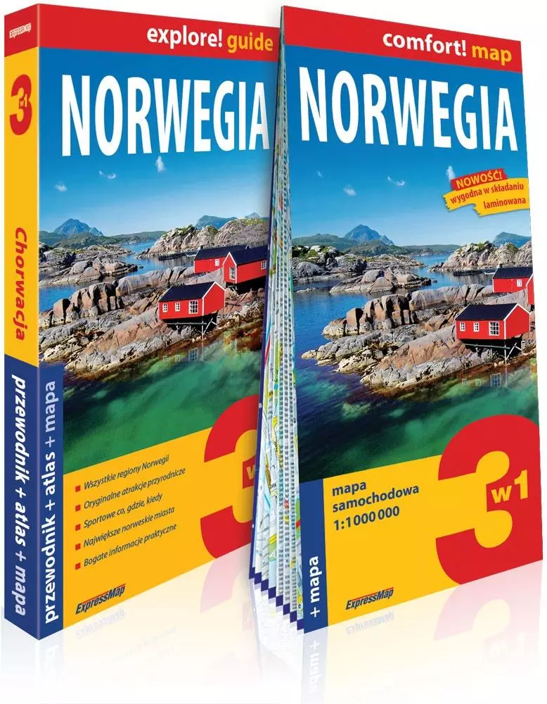 Norwegia 3w1 przewodnik + atlas + mapa - Książki