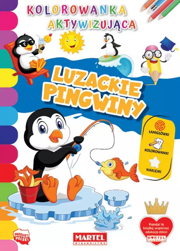 Kolorowanka aktywizująca z naklejkami. Luzackie pingwiny - Książki
