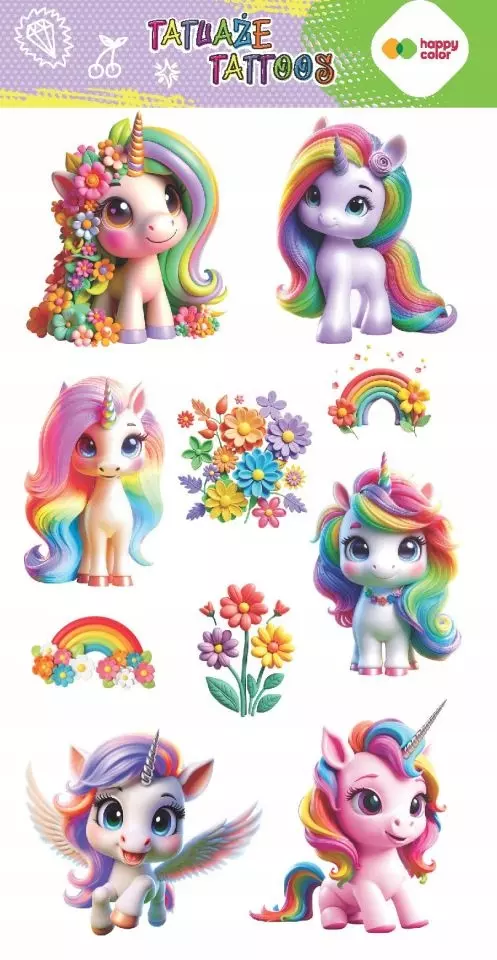 Tatuaże Happy Color 1 szt. - Papiernicze i szkolne