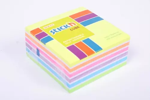 Notes samoprzylepny kostka 400 kartek, mix 7 neonowych i pastelowych kolorów - Papiernicze i szkolne