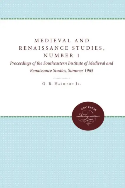 Medieval and Renaissance Studies, Number 1 - Książki