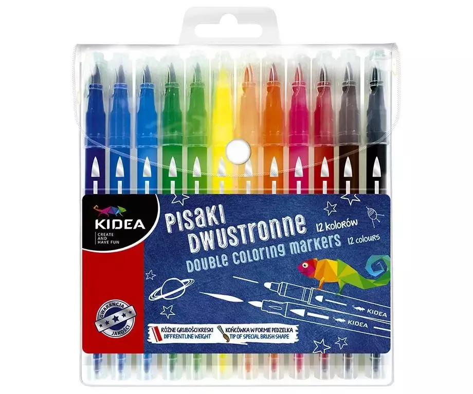Pisaki dwustronne (12 kolorów) - Papiernicze i szkolne