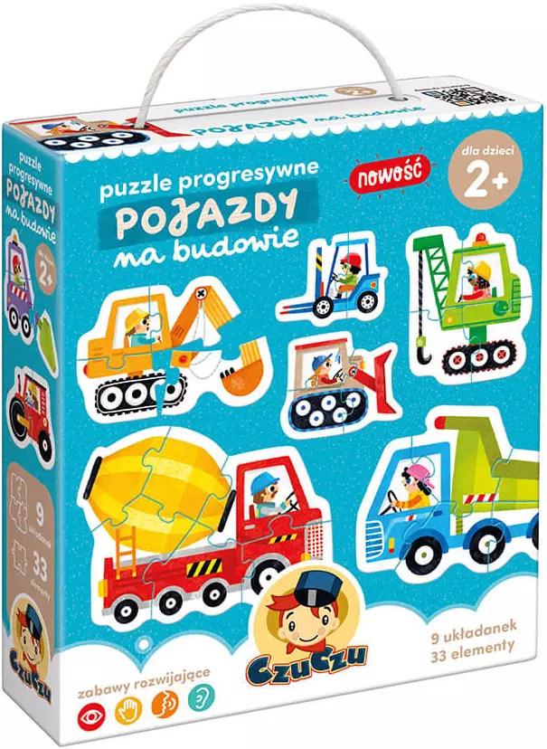 CzuCzu. Puzzle progresywne. Pojazdy na budowie - Puzzle