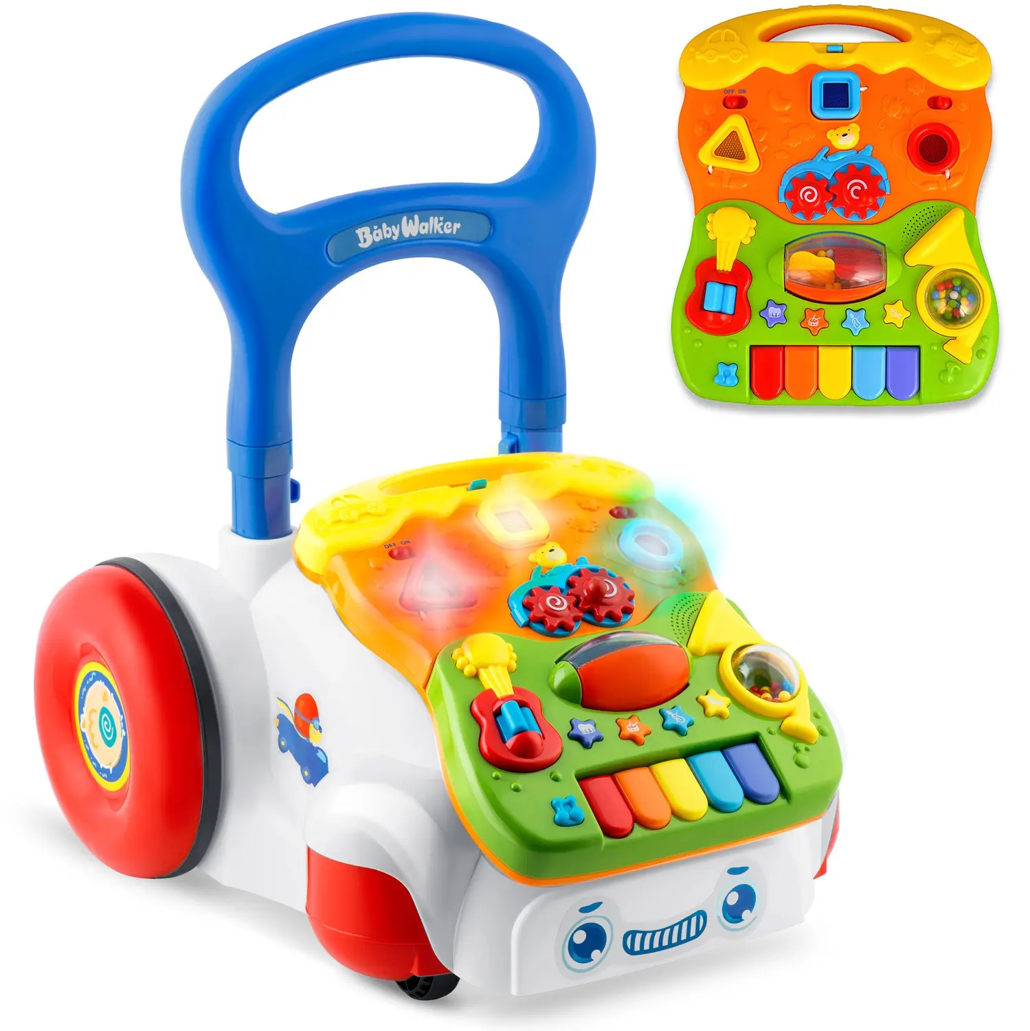 Chodzik edukacyjny z muzyką 2w1 RK-744 Ricokids biały - Zabawki