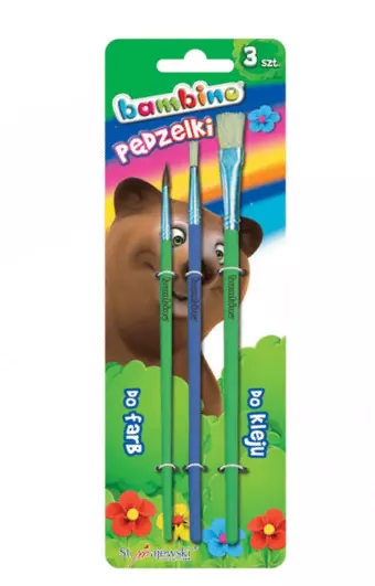 Pędzelki do farb i kleju (3 sztuki) - Papiernicze i szkolne
