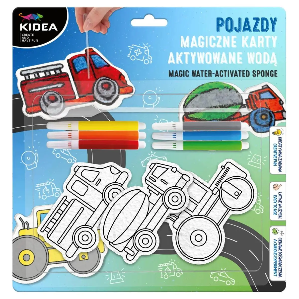 Magiczne karty aktywowane wodą pojazdy Kidea - Zabawki