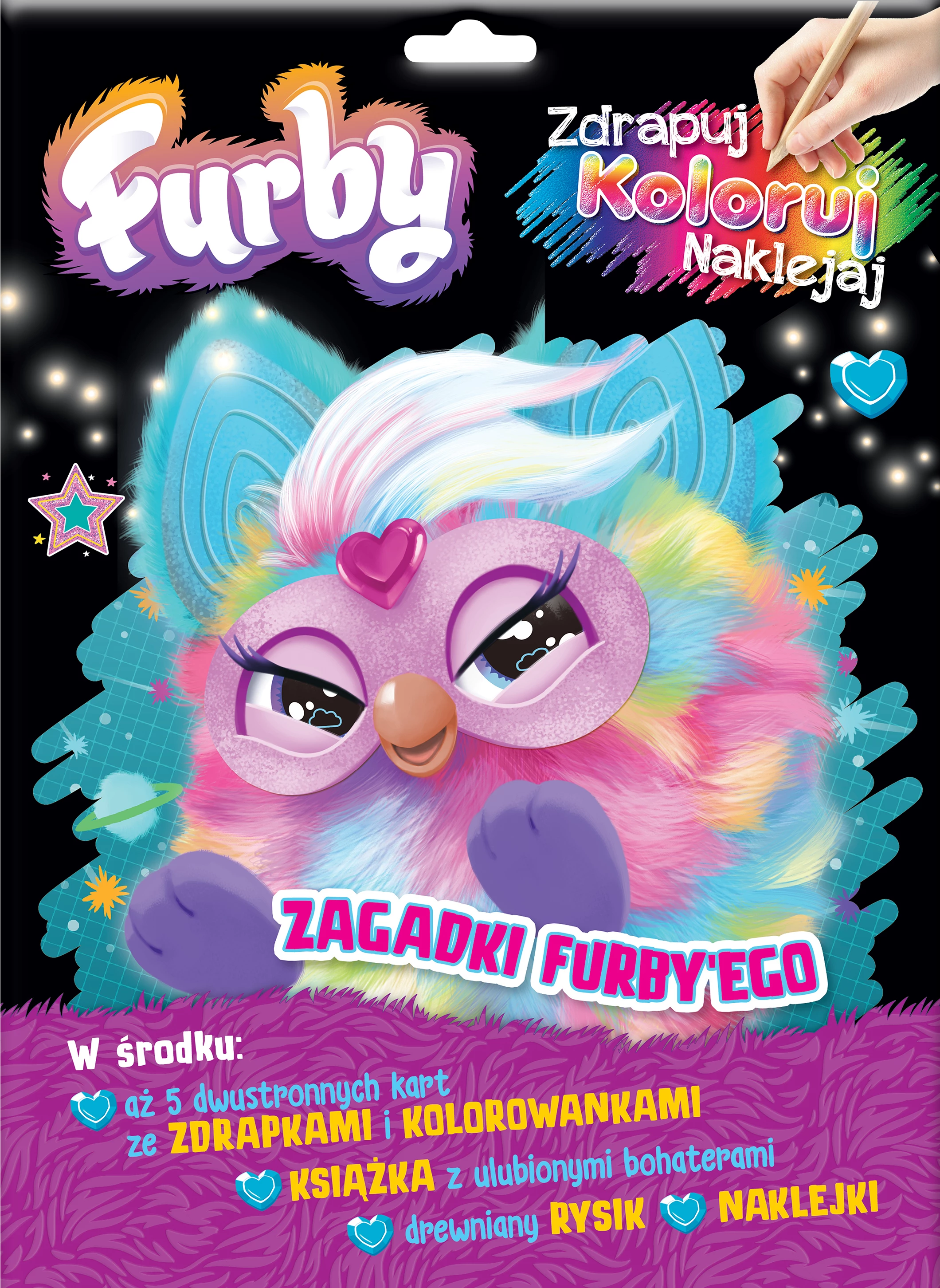 Furby. Furby. Zdrapuj, koloruj, naklejaj. Zagadki Furby'ego - Książki
