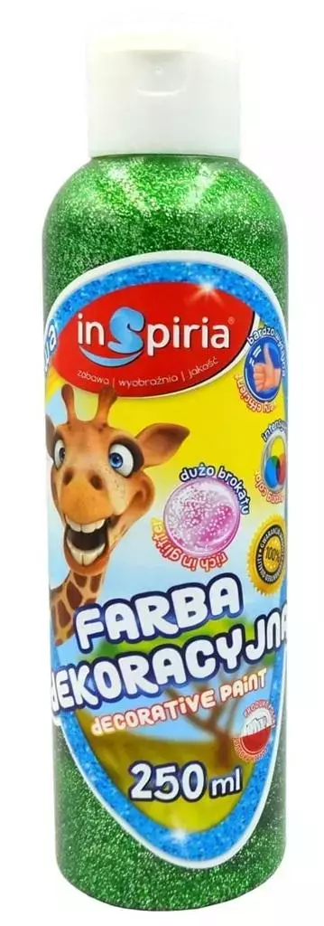 Farba dekoracyjna brokat zielona 250ml - Papiernicze i szkolne