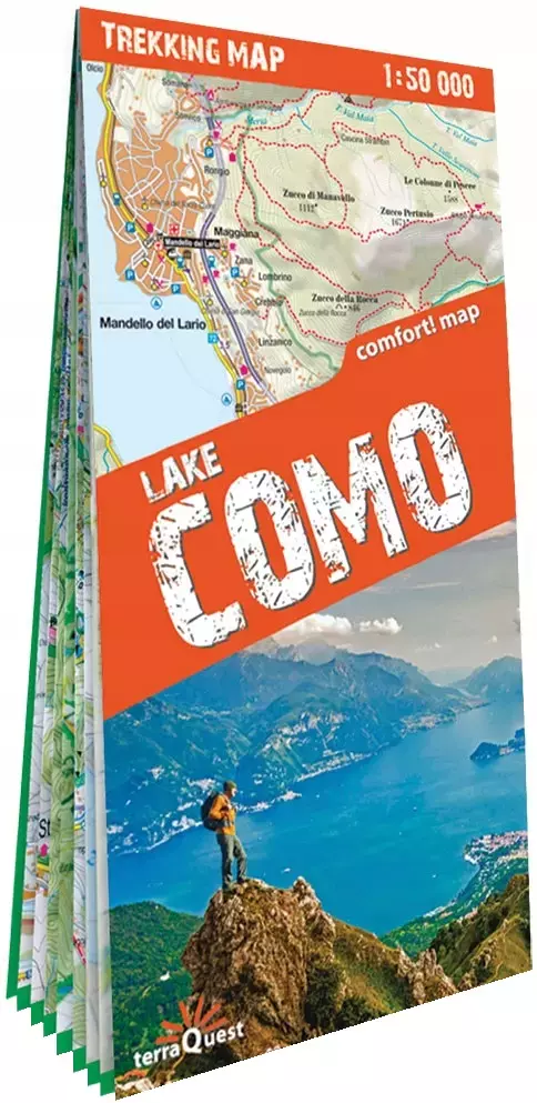 Jezioro Como (Lake Como); laminowana mapa trekkingowa 1:50 000 - Książki