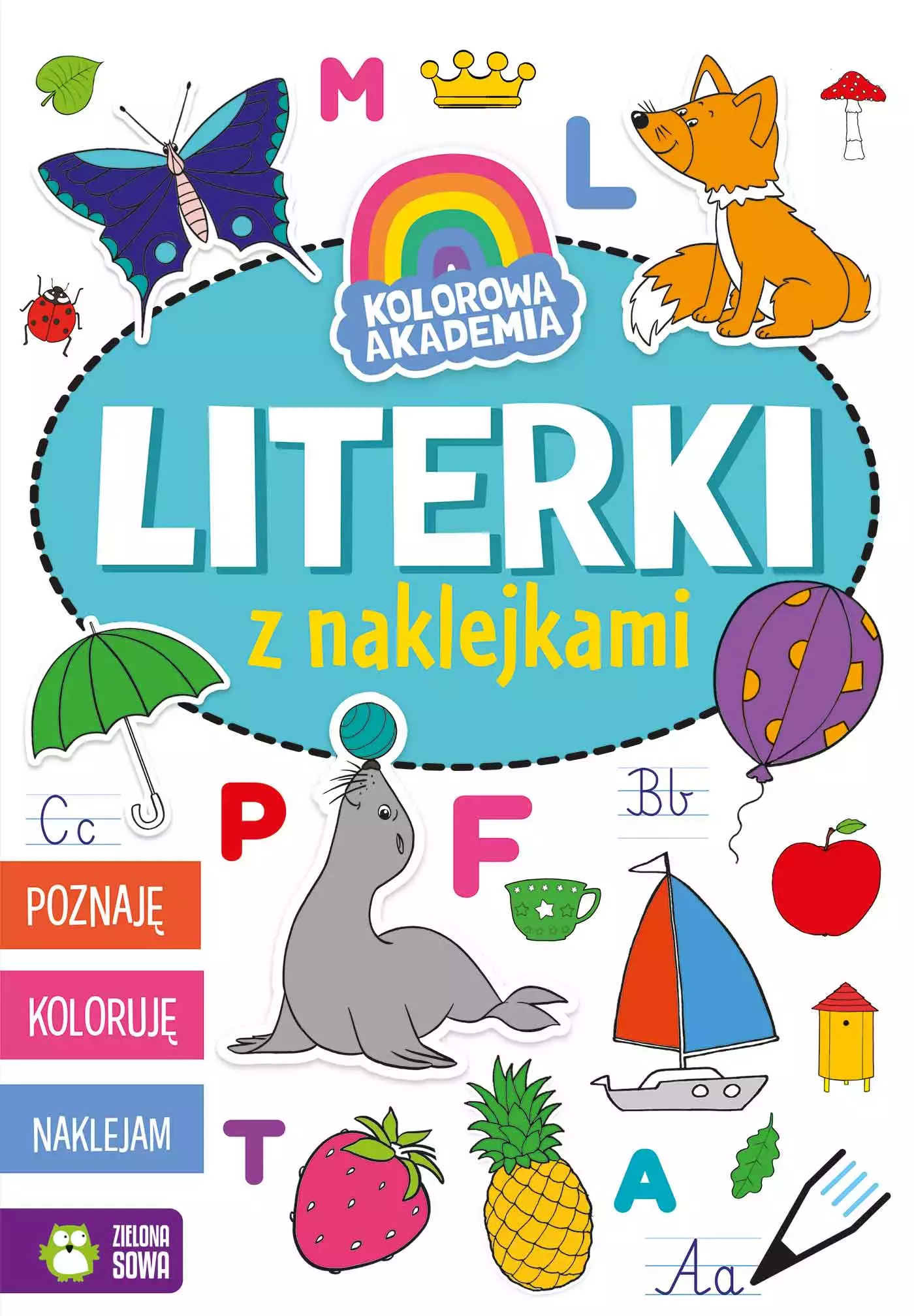 Kolorowa Akademia. Literki z naklejkami - Książki