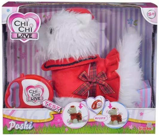 Chi Chi Love. Interaktywny biały piesek sterowany pilotem - Zabawki