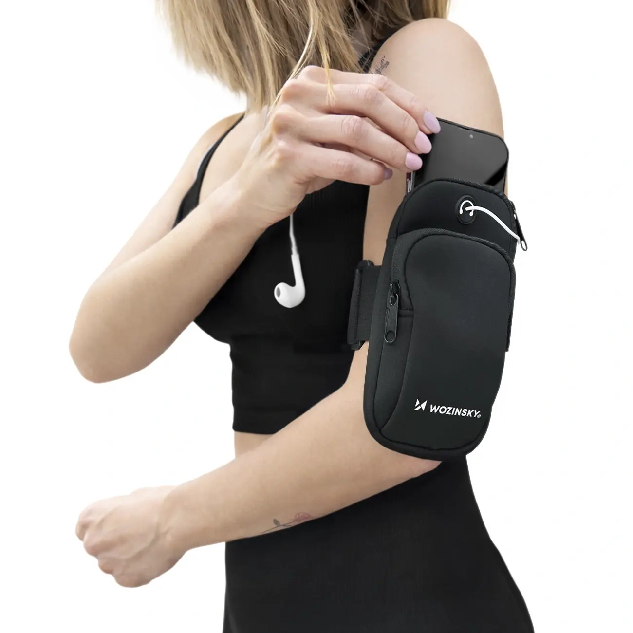 Wozinsky opaska na telefon do biegania armband czarna (WABBK1) - Elektronika i akcesoria