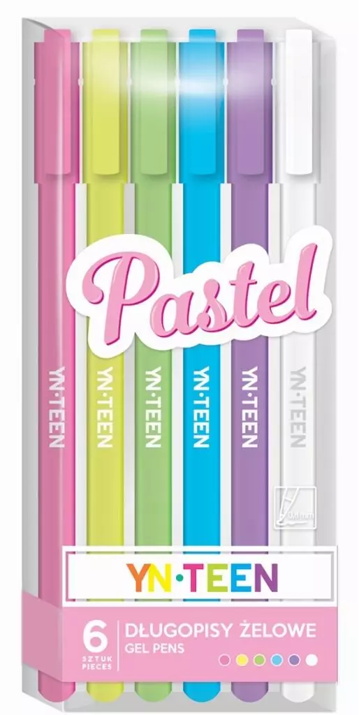 Długopis żelowy 6 kolorów Pastel YN TEEN - Papiernicze i szkolne