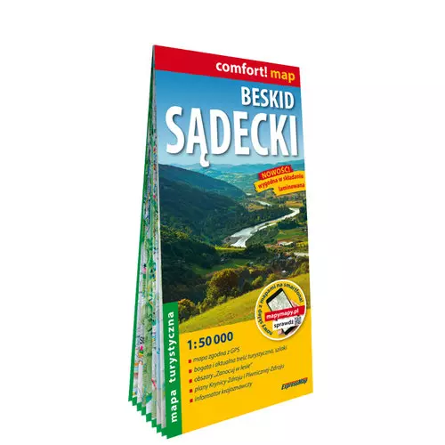 Beskid Sądecki laminowana mapa turystyczna 1:50 000 - Książki
