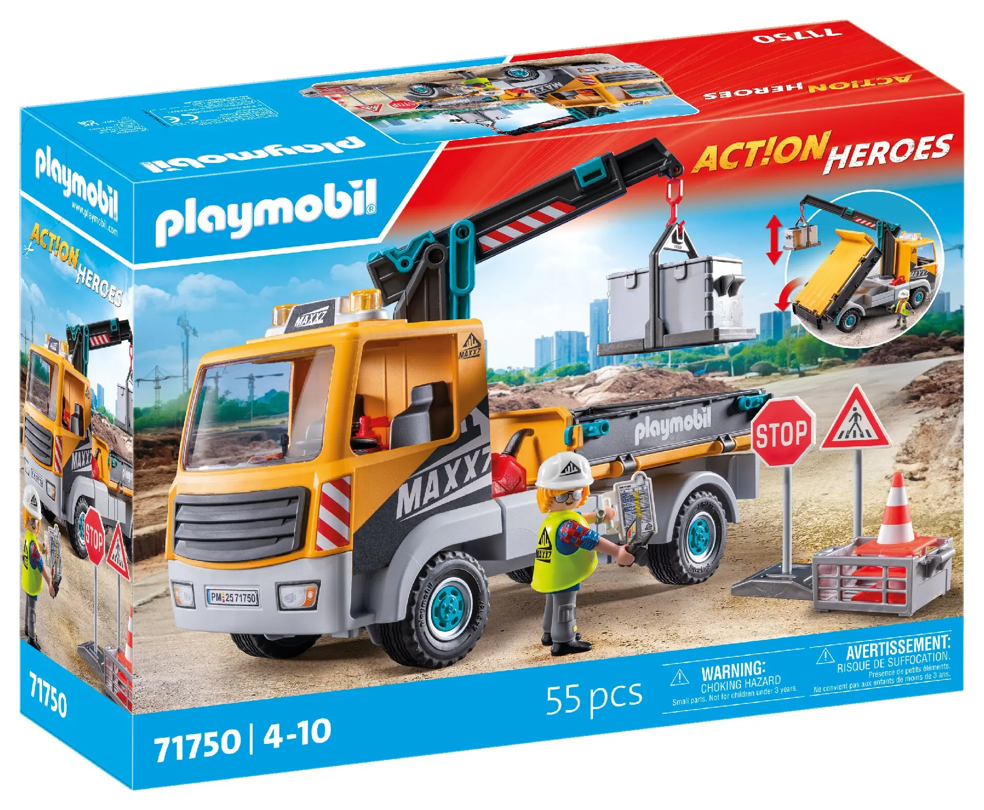 Playmobil Ciężarówka budowlana z dźwigiem 71750 - Zabawki