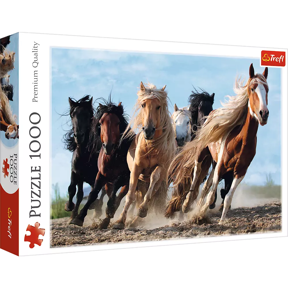 Puzzle 1000 elementów. Galopujące konie - Puzzle