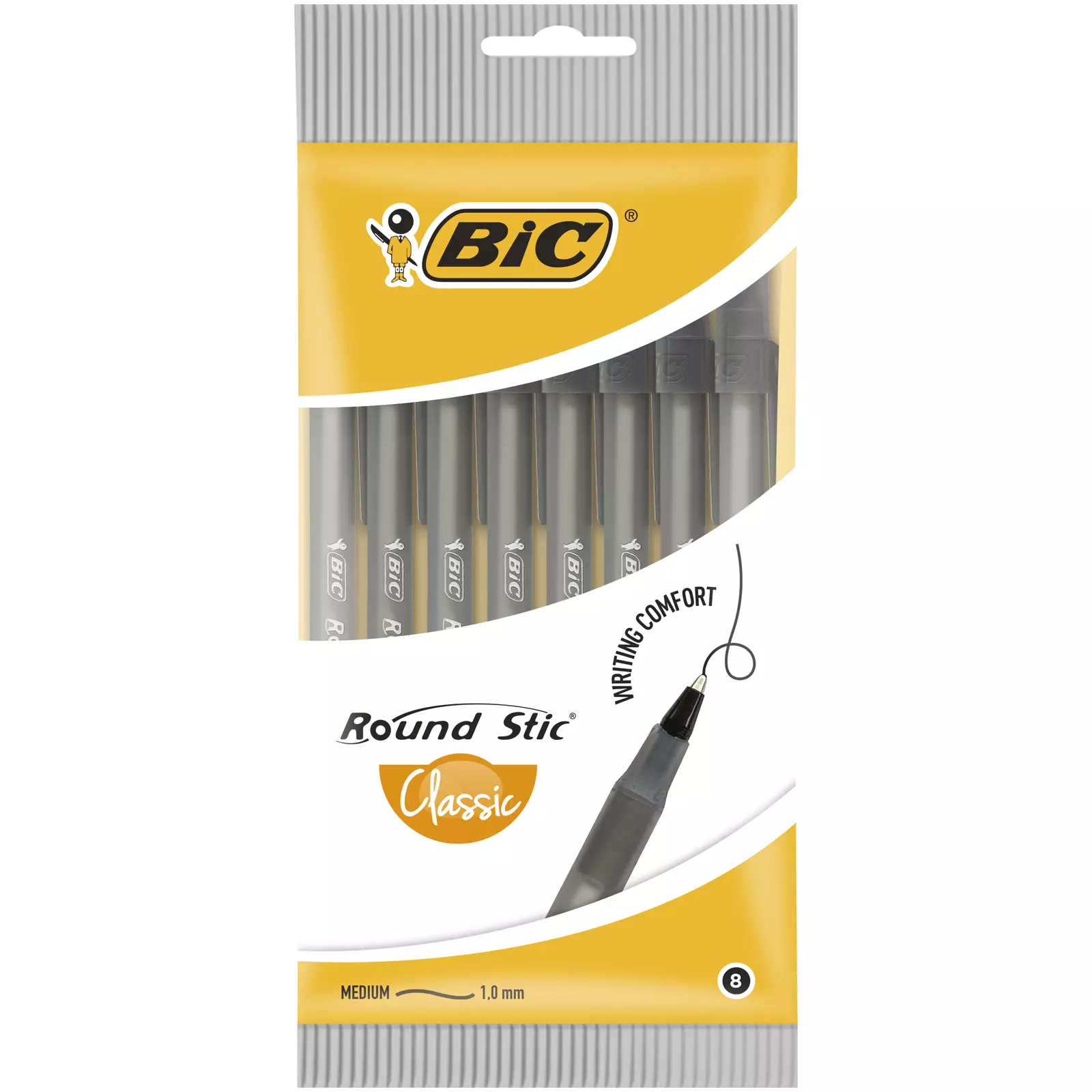 Długopis BIC Round Stic Classic czarny pouch 8szt - Papiernicze i szkolne