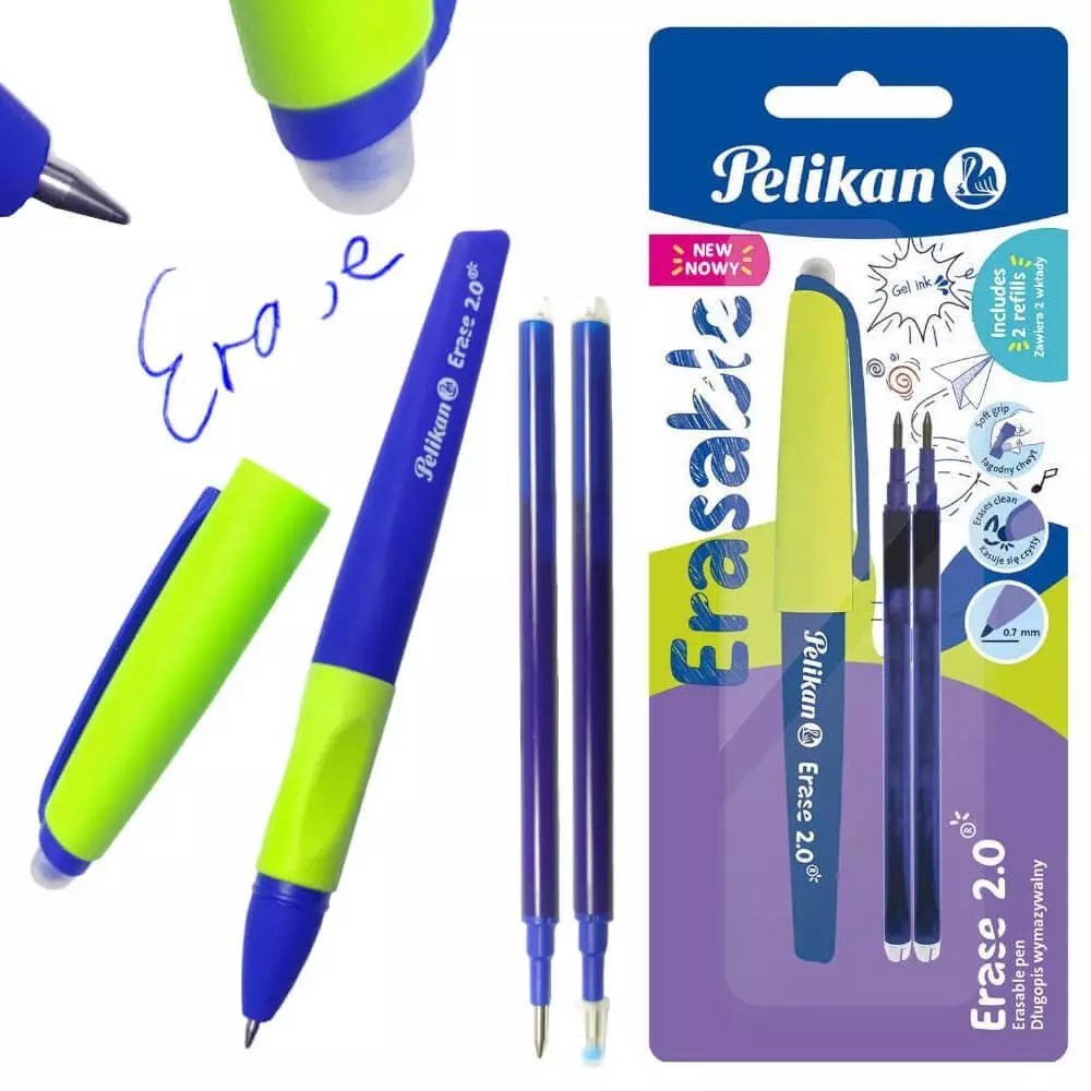 Długopis wymazywalny Erase 2.0 + wkłady, niebieski - Papiernicze i szkolne