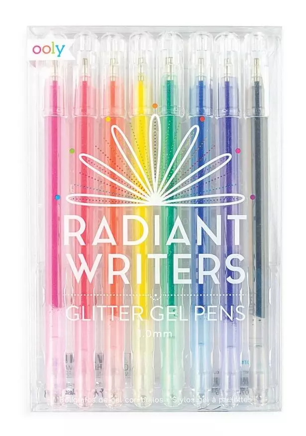 Długopisy żelowe z brokatem Radiant Writers 8szt - Papiernicze i szkolne
