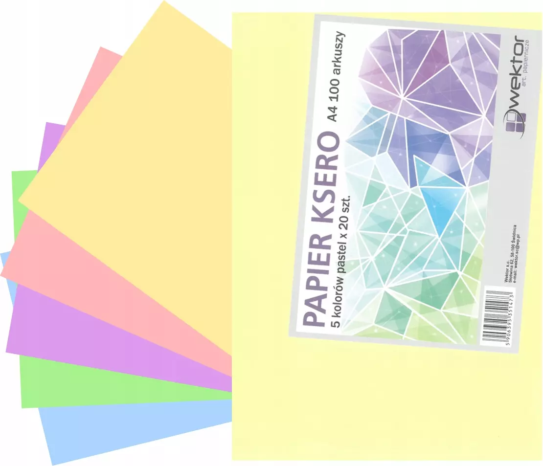 Papier ksero A4/100K kolorowy Pastelowe - Papiernicze i szkolne