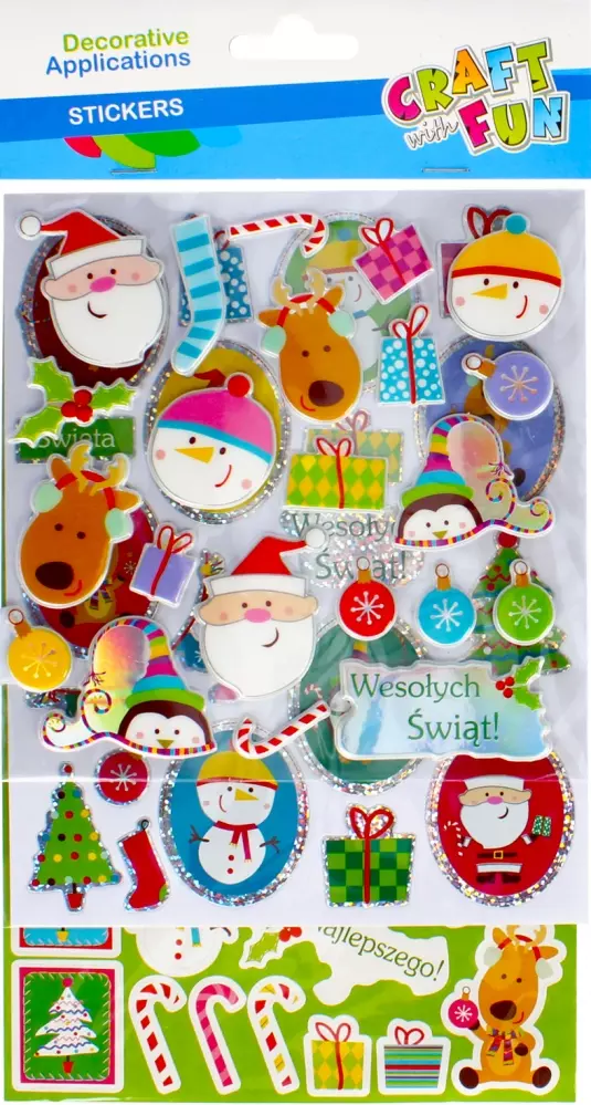 Craft with Fun Ozdoba Bn Naklejki 16x29 Pbh 12/288. - Papiernicze i szkolne