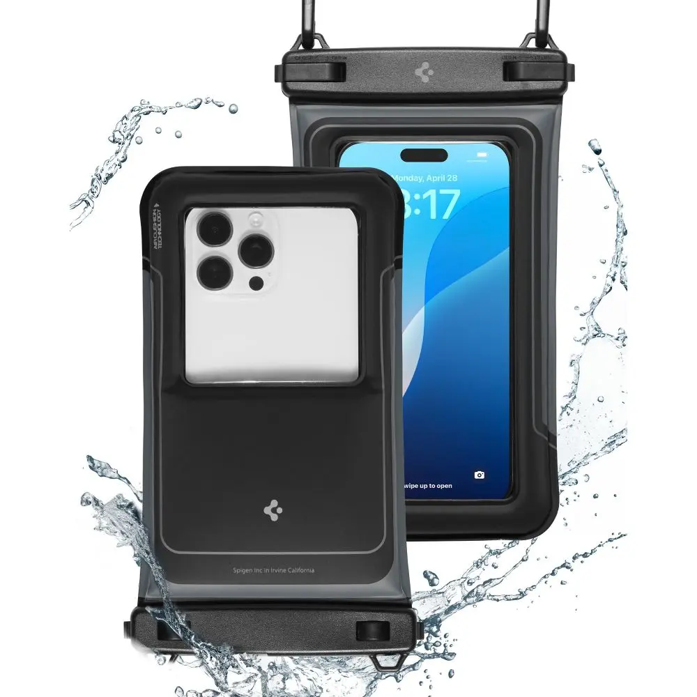 Spigen A611P Universal Waterproof Floating Case 2-Pack Matte Black - Elektronika i akcesoria
