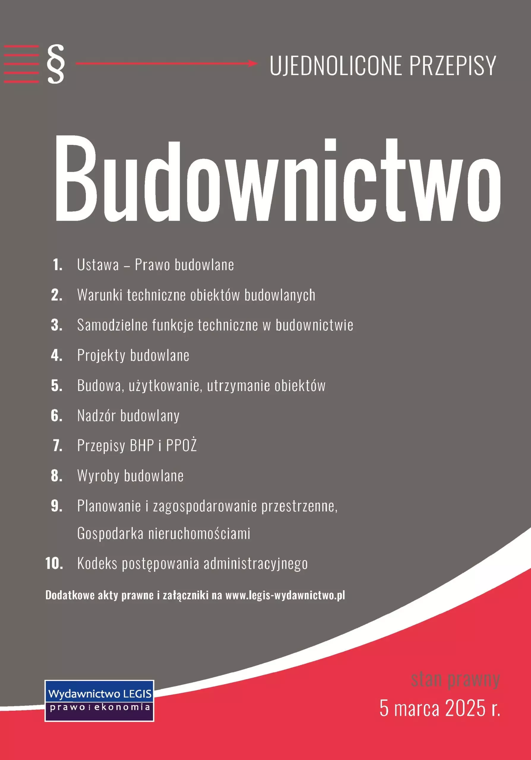 Budownictwo - ujednolicone przepisystan prawny - 5 marca 2025 r. - Książki