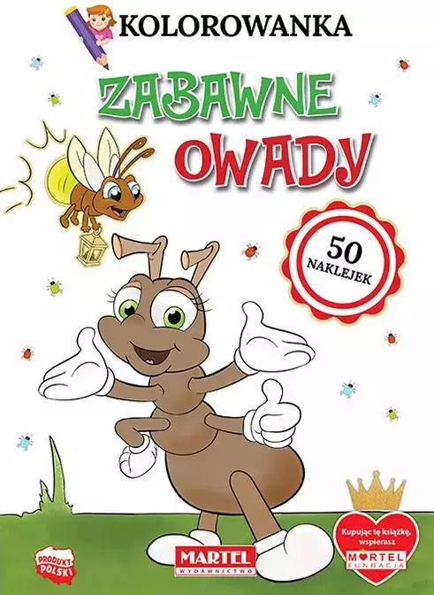 Kolorowanka. Zabawne owady z naklejkami - Książki