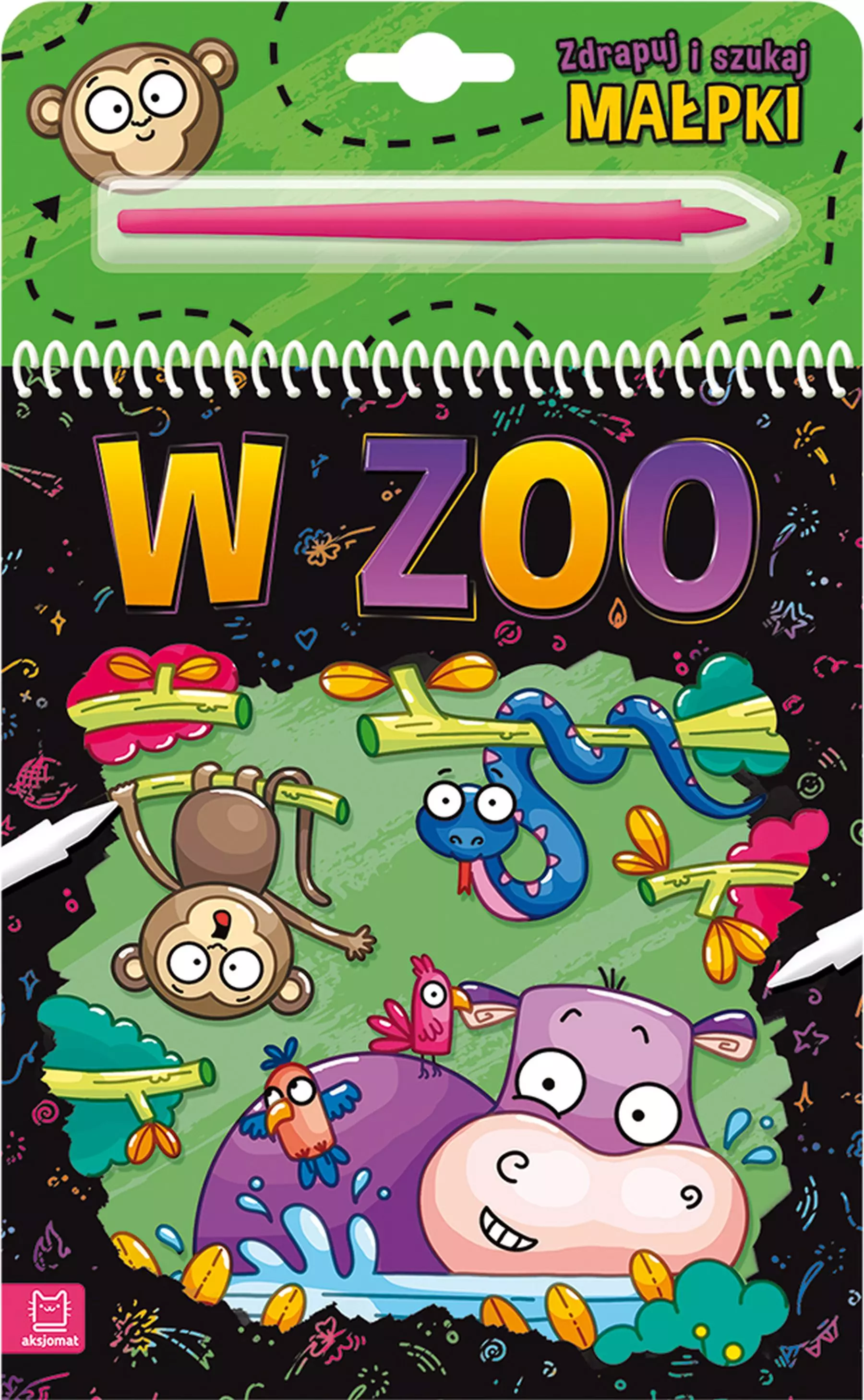 Zdrapuj i szukaj małpki. W zoo - Książki