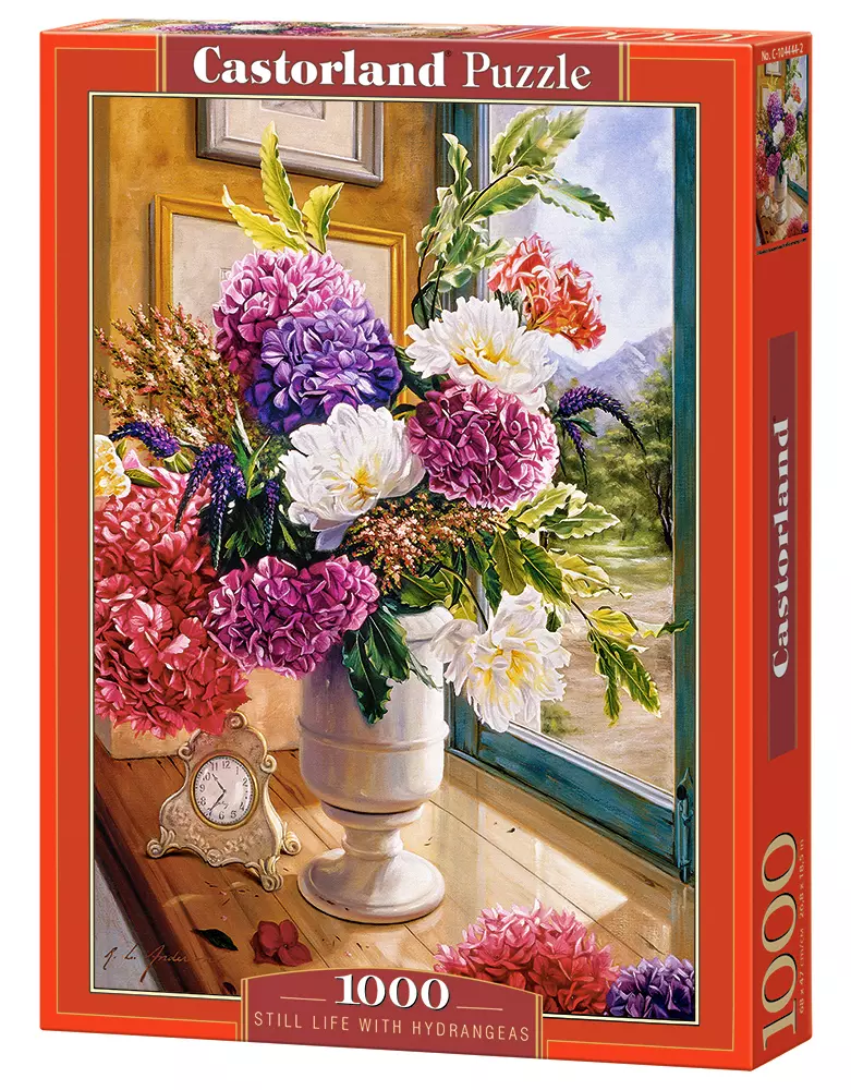 Puzzle 1000 elementów. Martwa natura z hortensjami - Puzzle