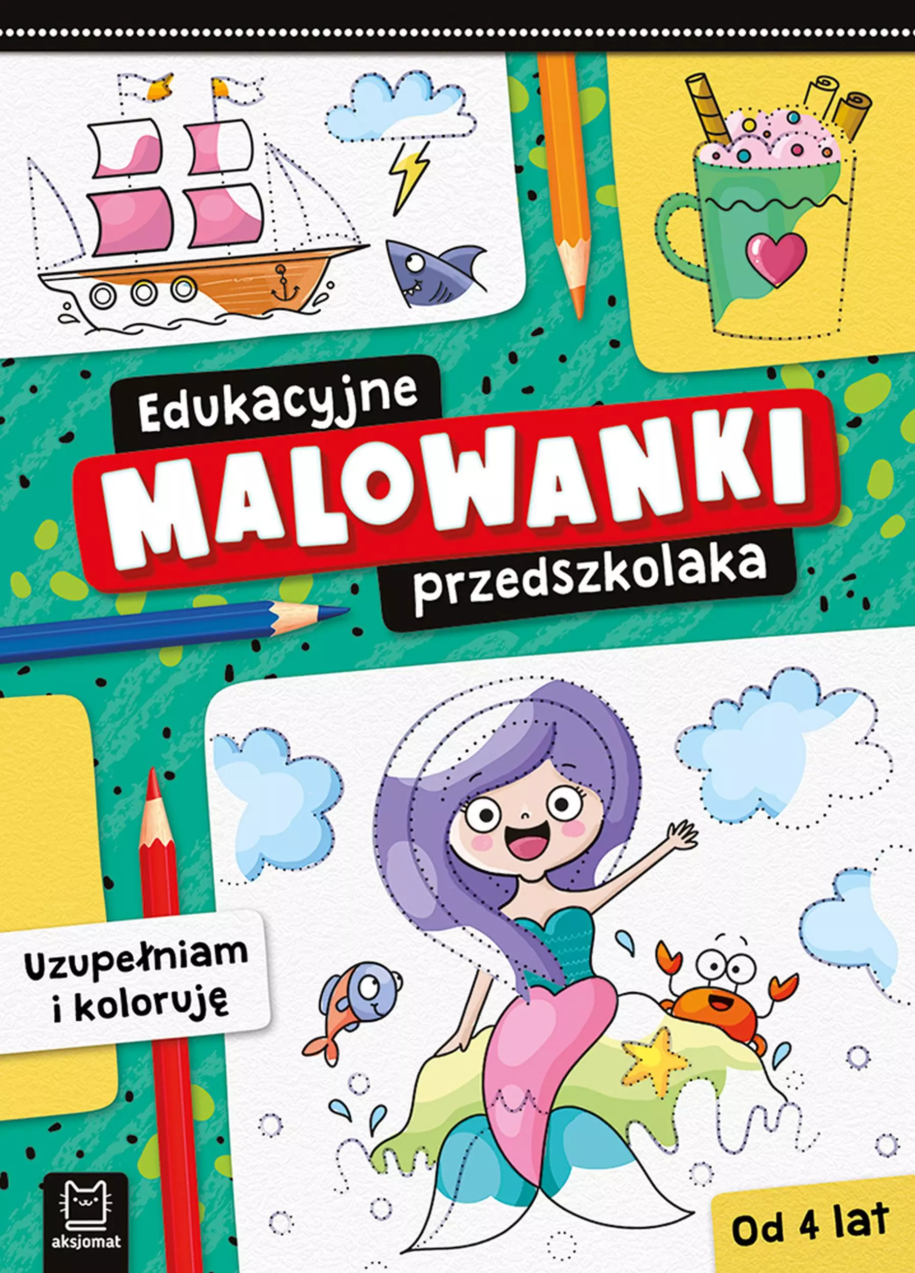 Edukacyjne malowanki przedszkolaka. Uzupełniam i koloruję - Książki