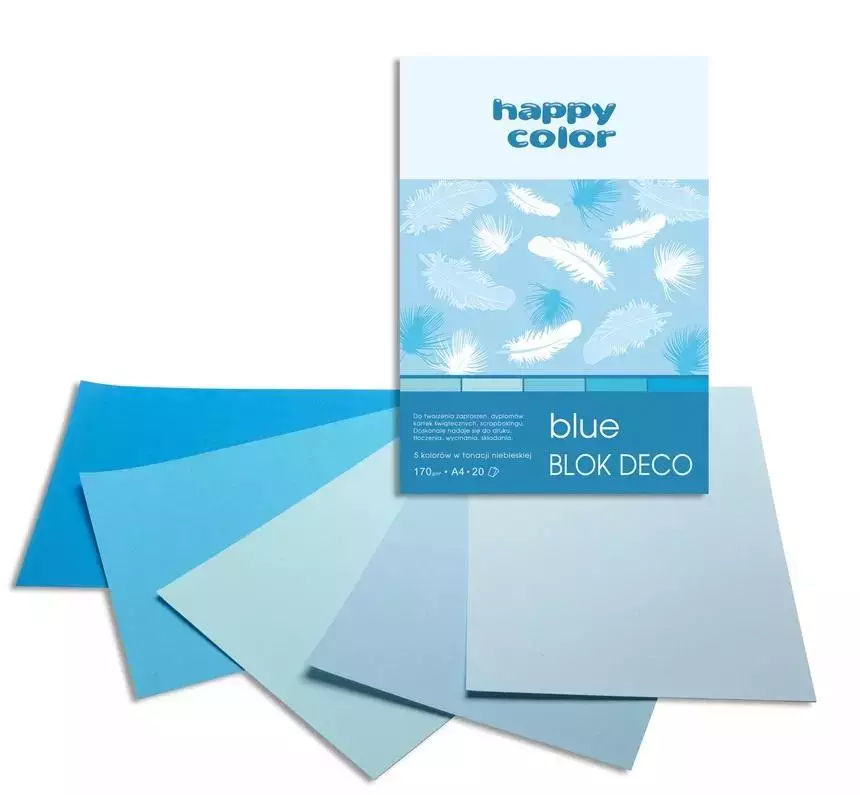 Blok A4/20K Deco Blue 170g HAPPY COLOR - Książki