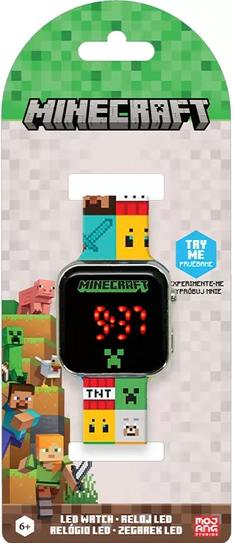 Minecraft. Zegarek LED z kalendarzem - Zabawki