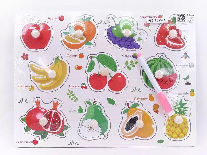 Drewniane puzzle - owoce - Zabawki