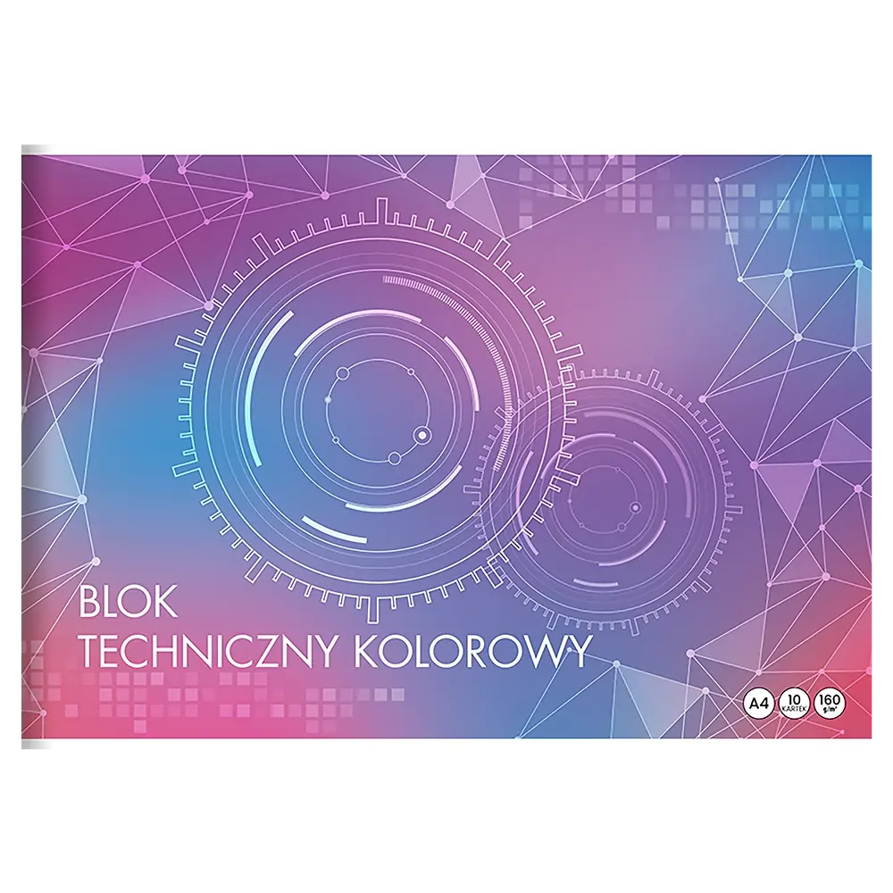 Blok szkolny techniczny. Kolorowy A4 10 kartek 160g - Książki
