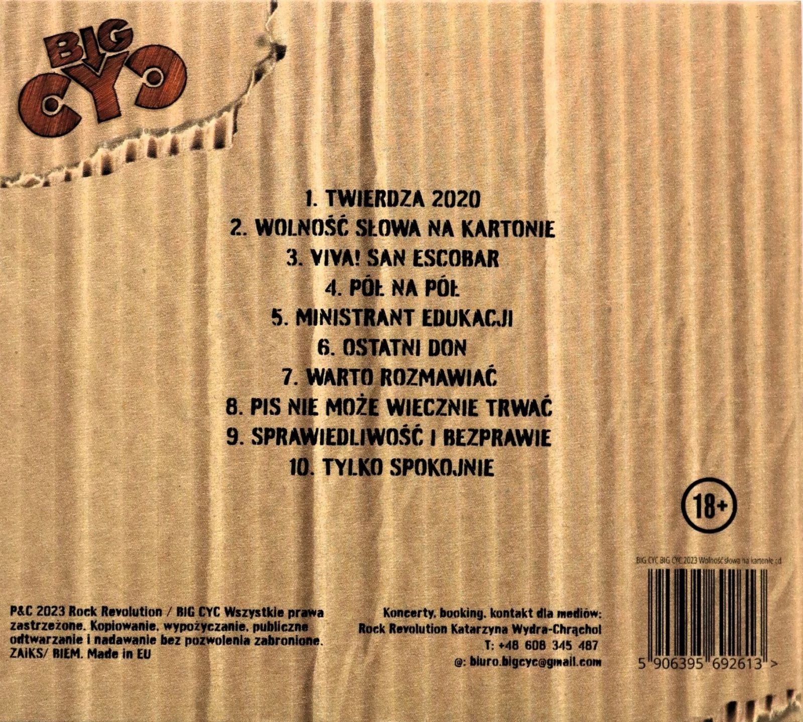 Wolność słowa na kartonie, CD - Muzyka