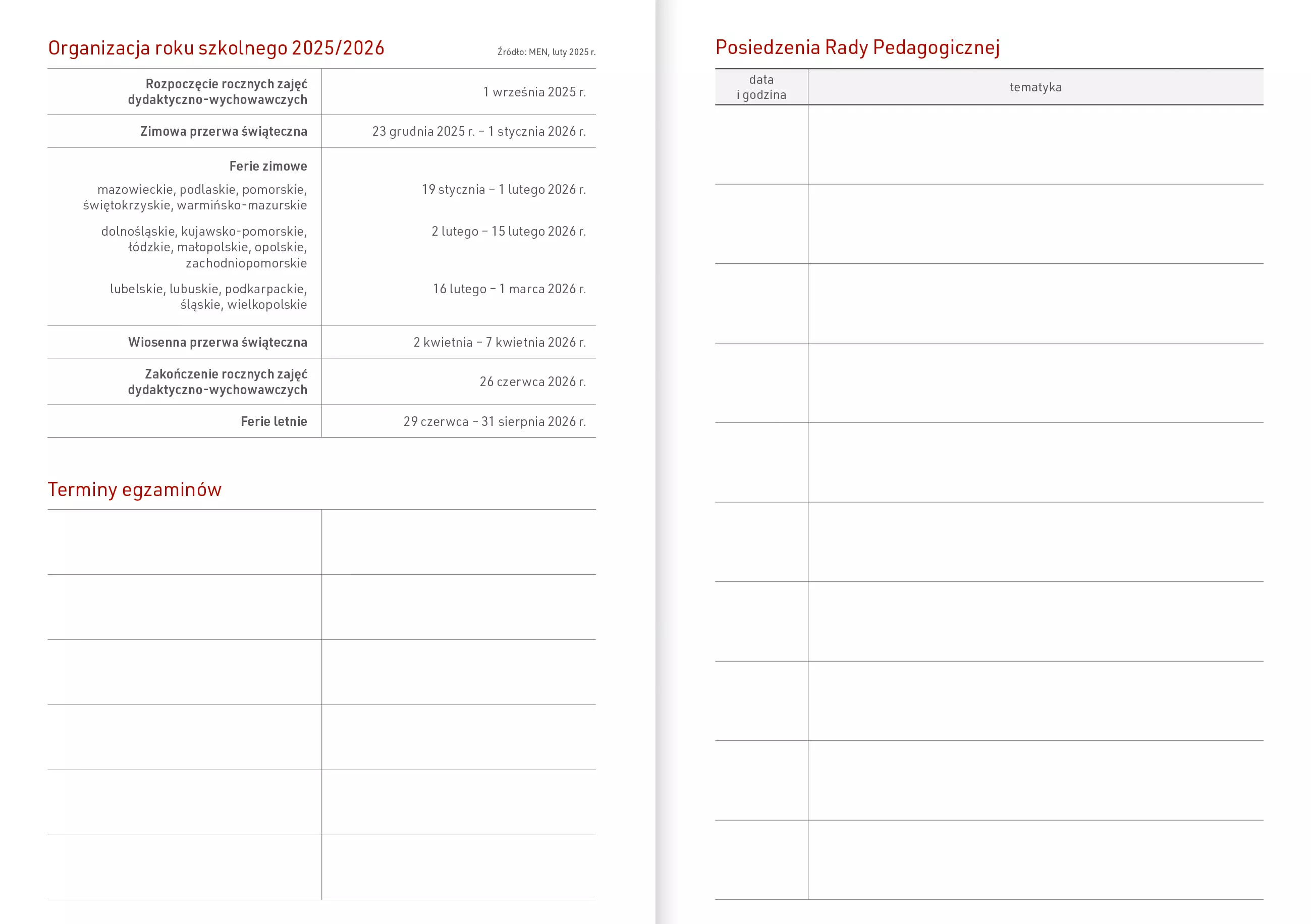 Kalendarz nauczyciela 2025/2026 B6 tygodniowy PCV, koty - Książki