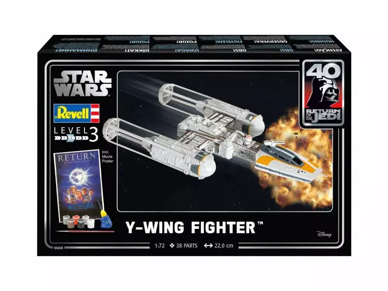 Revell 05658 Star Wars Y-WING FIGHTER 1:72 Model z farbami - Zabawki