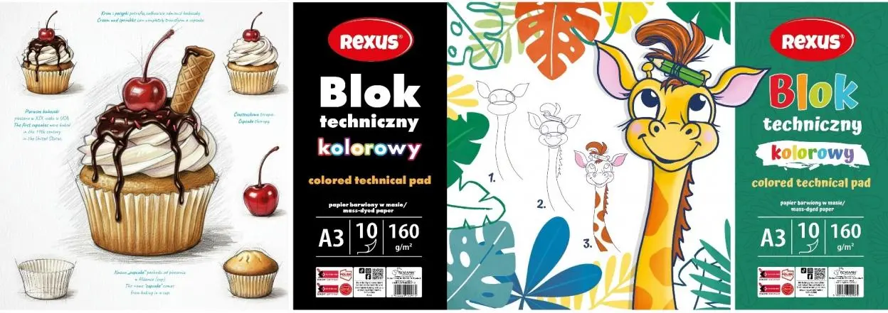 Blok techniczny kolorowy A3/10K mix - Papiernicze i szkolne