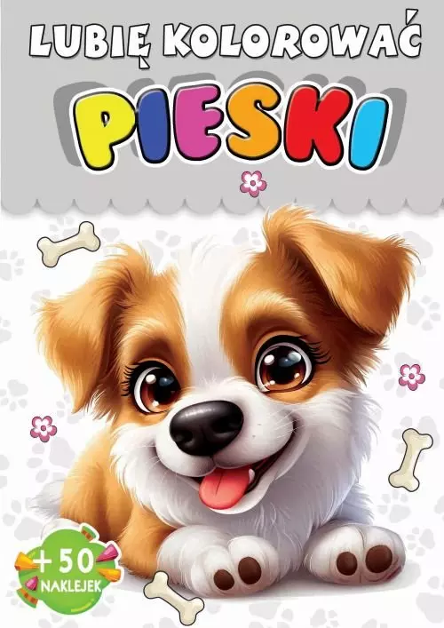 Kolorowanka Pieski + 50 naklejek - Książki