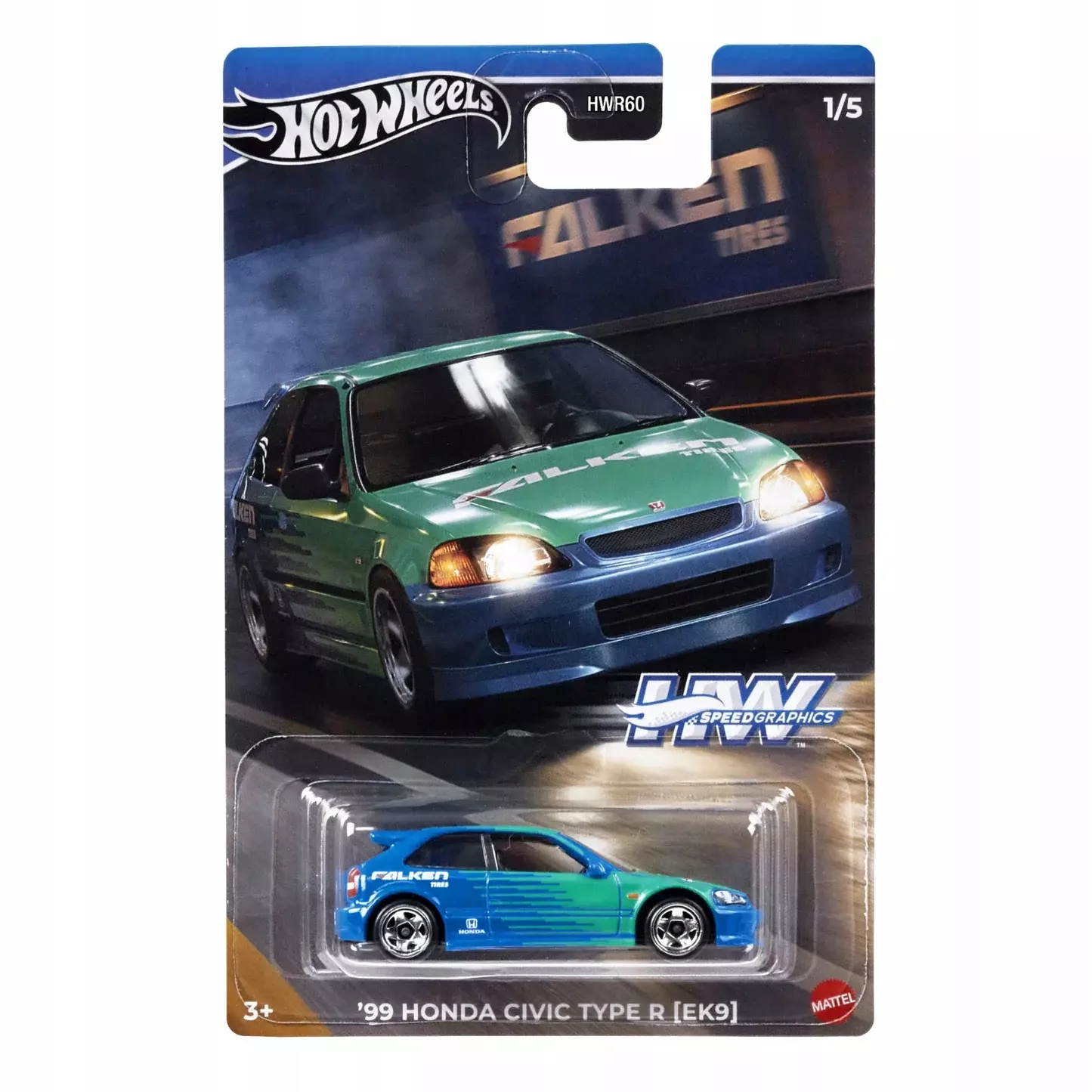 HOT WHEELS Speed Graphics Series 1/5 '99 Honda Civic Type R (EK9) - Zabawki