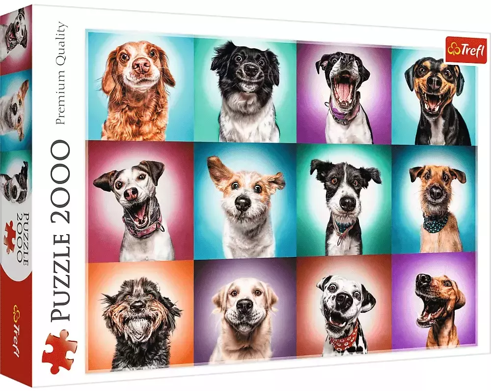 Puzzle 2000 elementów. Zabawne psie portrety - Puzzle