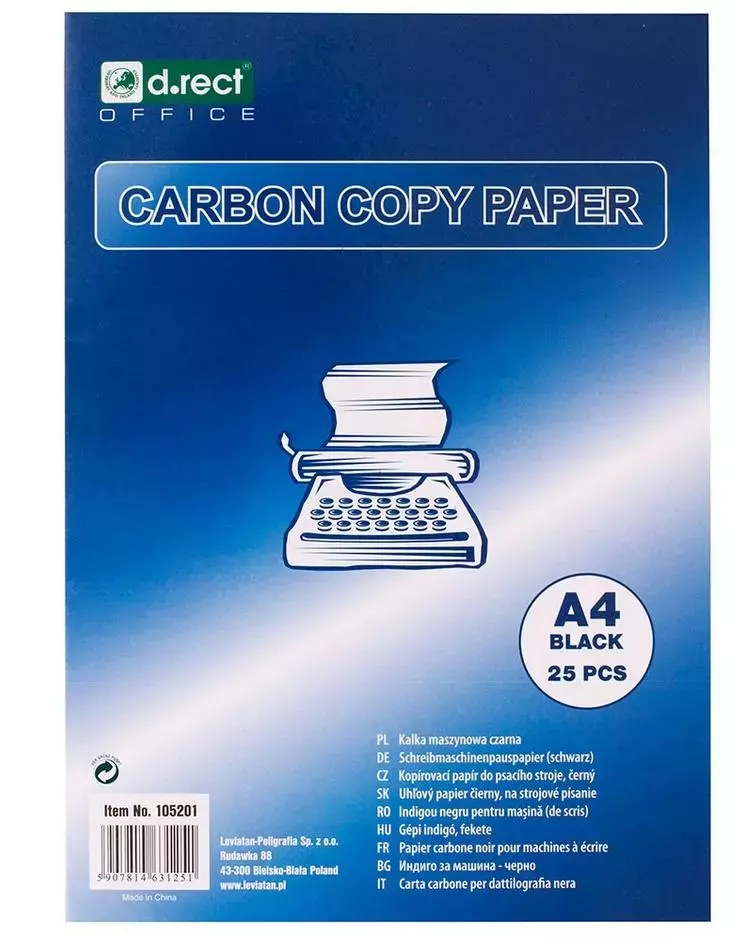 Kalka maszynowa czarna A4 a'25 D.RECT - Papiernicze i szkolne