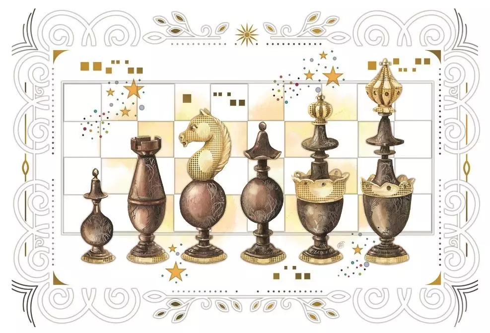 Karnet 12x18 cm B-BD 502 098 + koperta Szachy - Papiernicze i szkolne