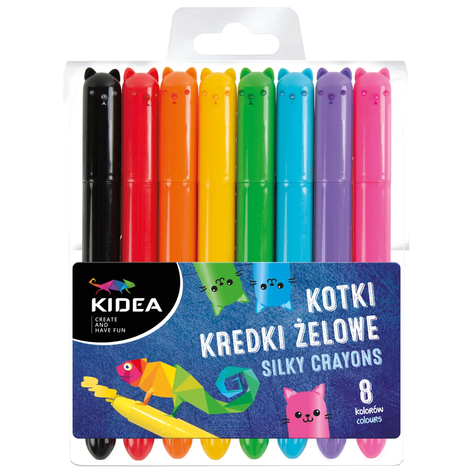 Kredki żelowe kotki (8 kolorów) - Papiernicze i szkolne