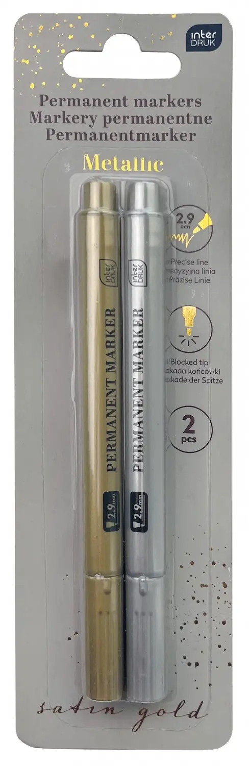 Marker Permanentny Okr 2.9 Metal Silver/gold 2 szt. Interdruk - Papiernicze i szkolne