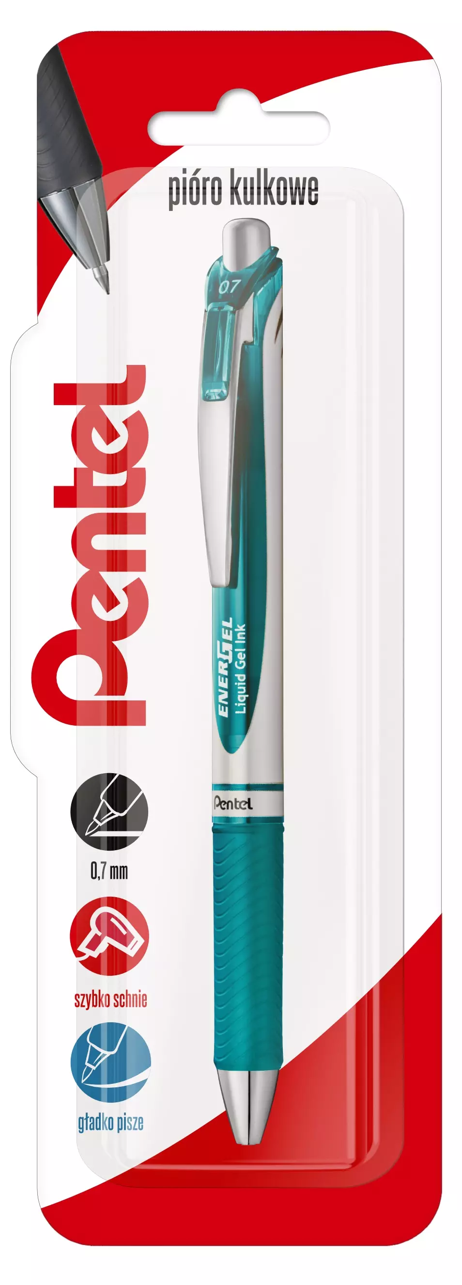 Pióro kulkowe 0,7 mm EnerGel BL77 turkusowy 1 szt. - Papiernicze i szkolne