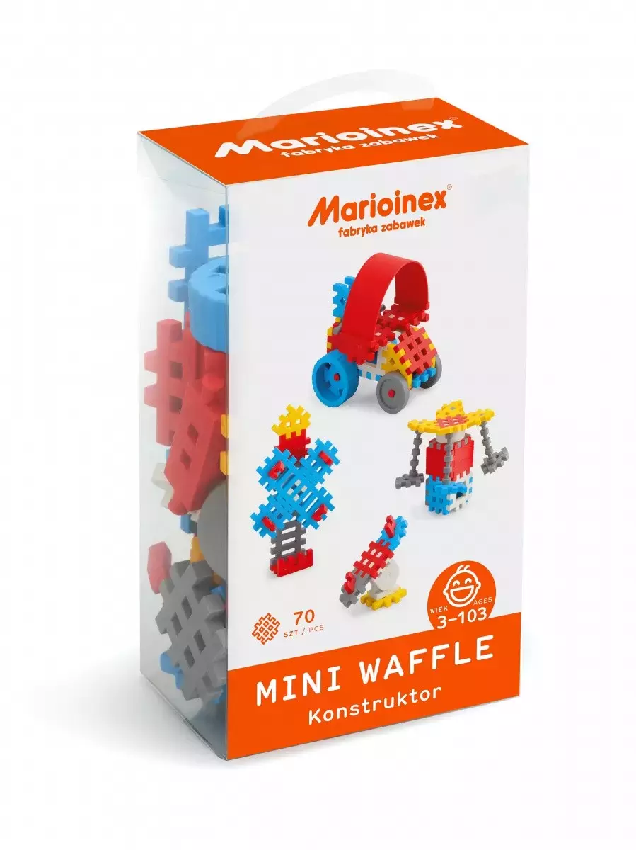 Klocki konstrukcyjne Mini Waffle (70 elementów), chłopięce - Zabawki