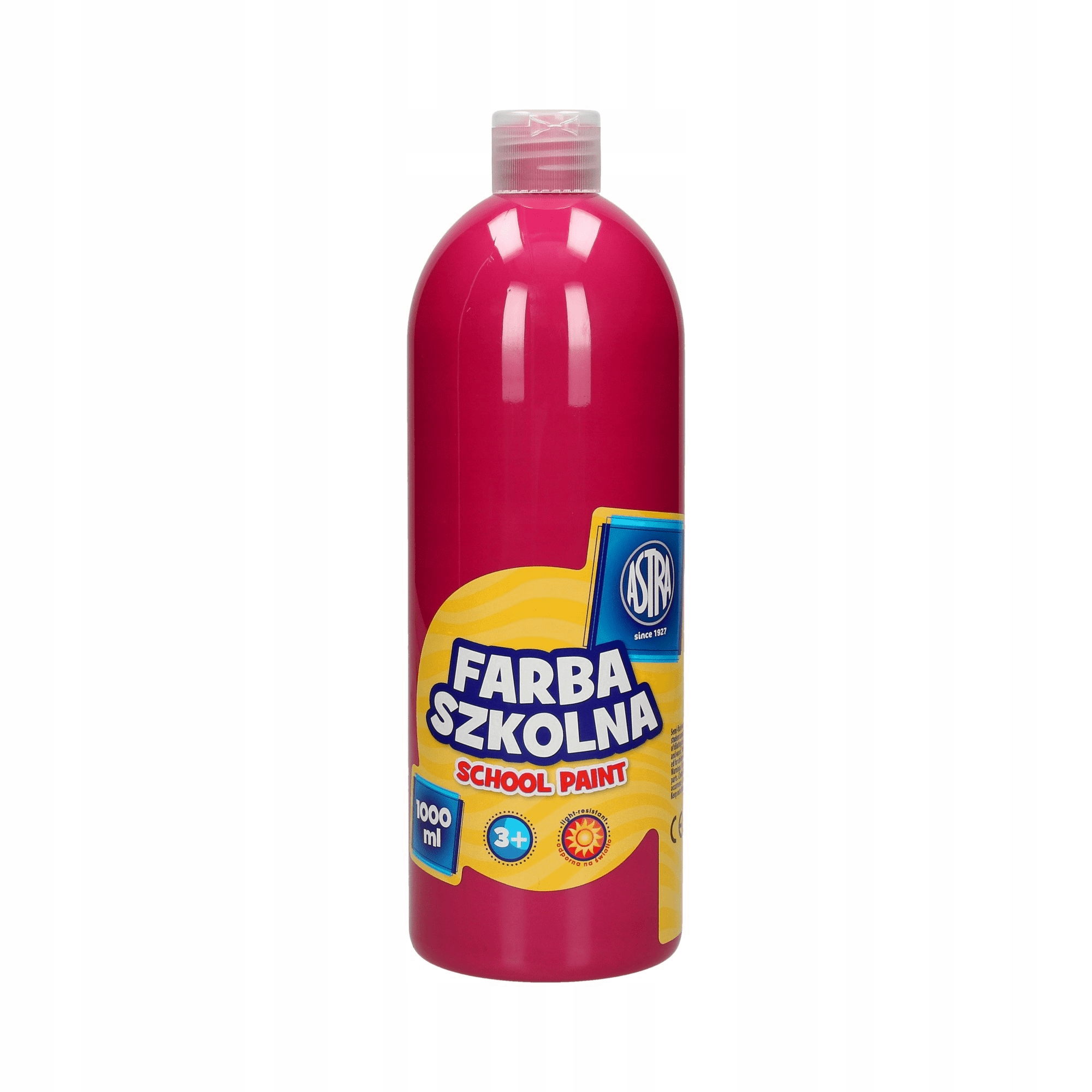 Farba szkolna 1000 ml, różowa - Papiernicze i szkolne